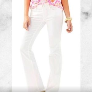 Lilly Pulitzer White Jean Palm Beach Appliqué Pocket